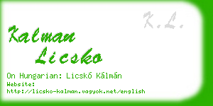 kalman licsko business card
