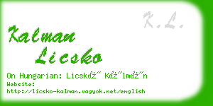 kalman licsko business card